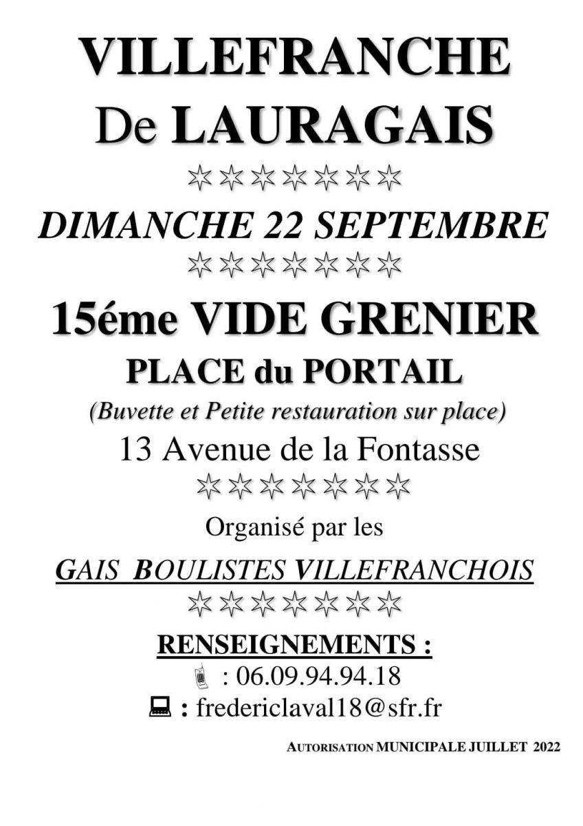 VIDE-GRENIERS VILLEFRANCHE DE LAURAGAIS