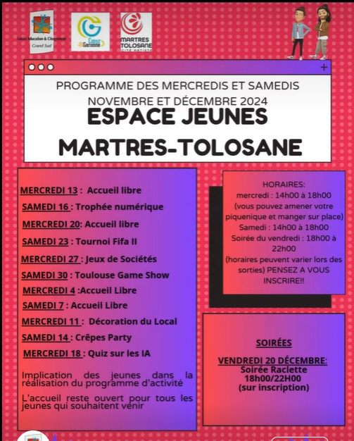 PROGRAMME DES MERCREDIS ET SAMEDIS (NOVEMBRE & ...