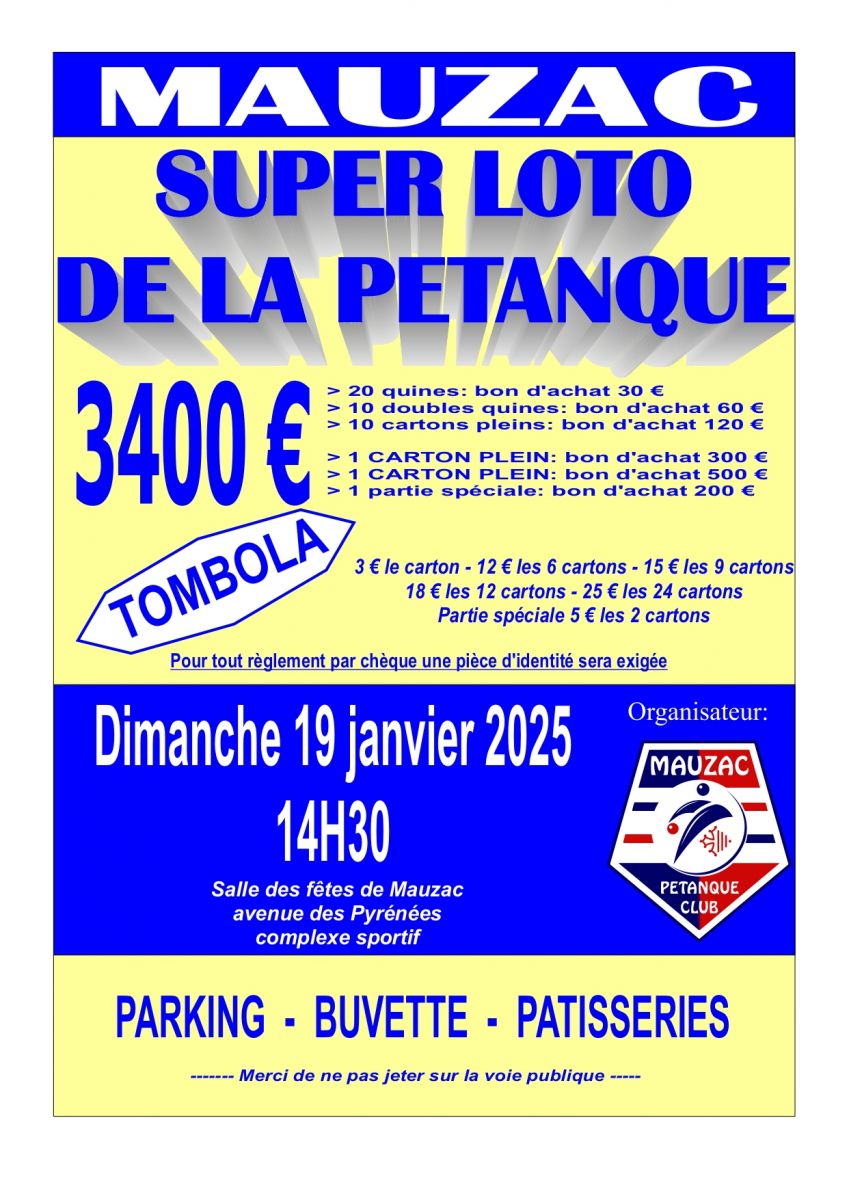 SUPER LOTO DE LA PÉTANQUE