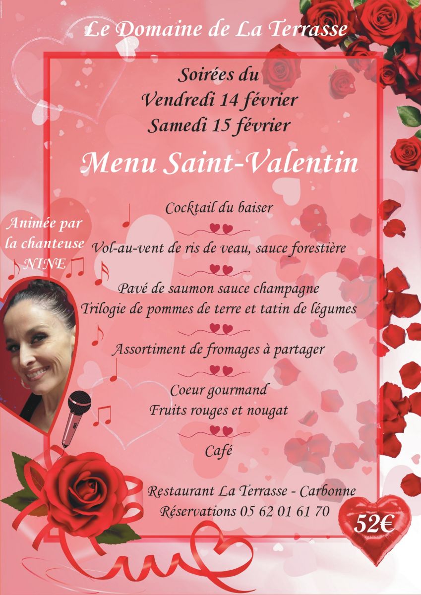 MENU DE LA SAINT VALENTIN