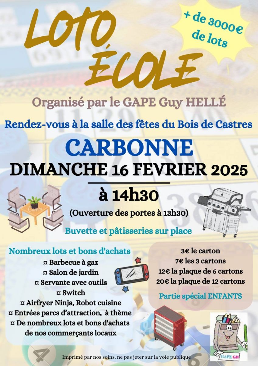 LOTO DE L'ÉCOLE GUY HELLÉ