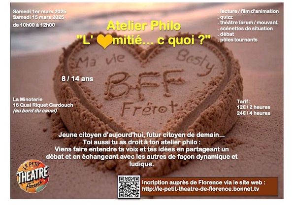 ATELIER PHILO 8-14 ANS : L'AMITIE, C'EST QUOI ?