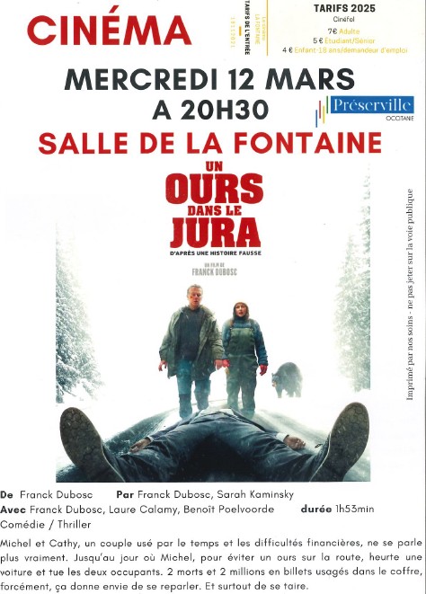 CINEMA : UN OURS DANS LE JURA